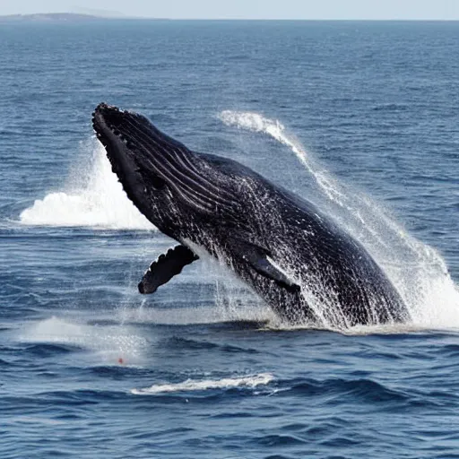 Prompt: Whales mutated by nuclear waste water contamination