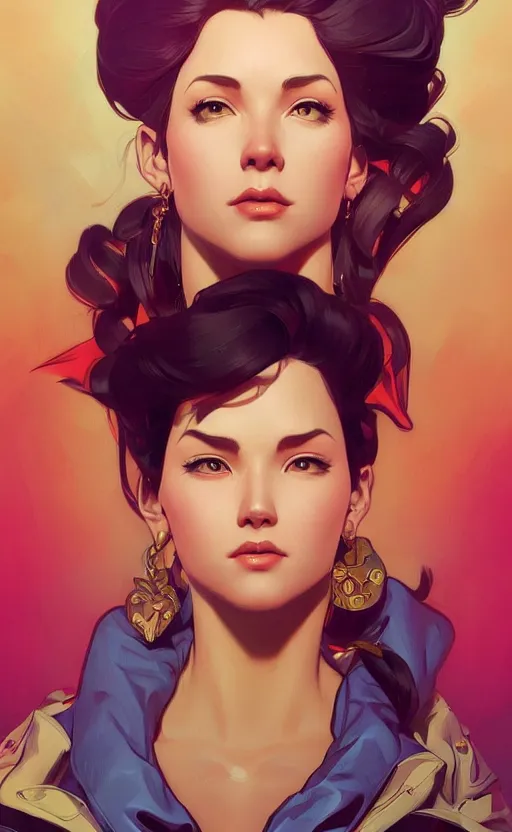 Prompt: jubilee, highly detailed, digital painting, artstation, standing, facing camera, concept art, smooth, sharp focus, illustration, art by artgerm and alphonse mucha, high definition digital art, dramatic lighting, in the style of ilya kuvshinov and Ross tran