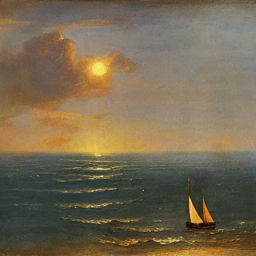 Image similar to sailing off the edge of the world, romanticism artwork