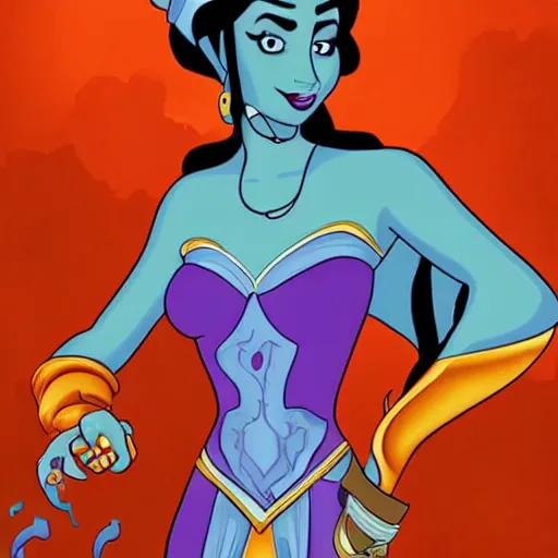Prompt: princess jasmine as a scifi hero