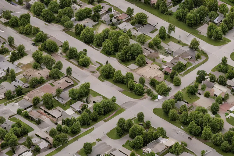 Prompt: a detailed photograph of a 1 9 7 0 s american neighborhood by gregory crewdson, photoreal, 4 k, rain