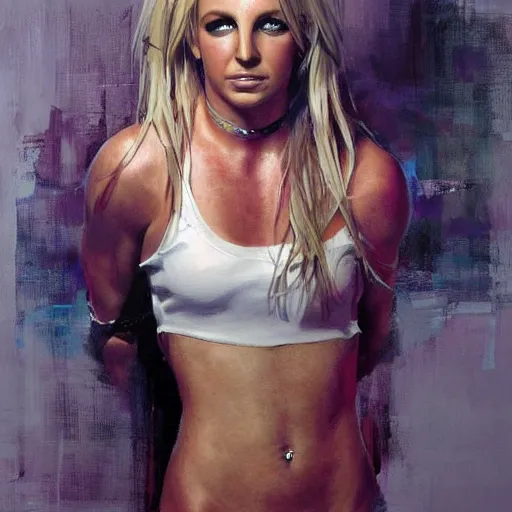 Prompt: full body britney spears, jeremy mann painting