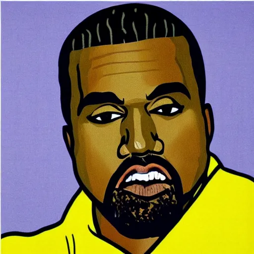 Prompt: Kanye West by Roy Lichtenstein
