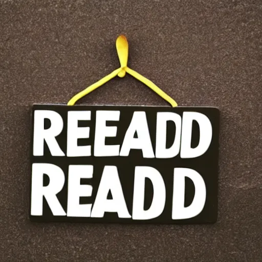 Image similar to and sign that says read,