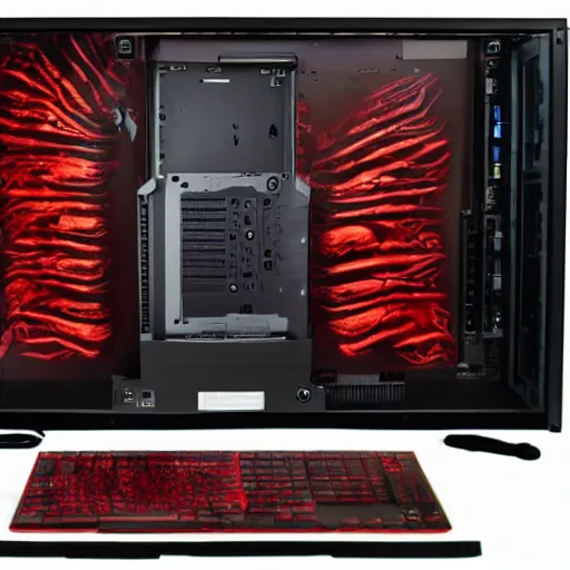 Image similar to a pc made out of flesh