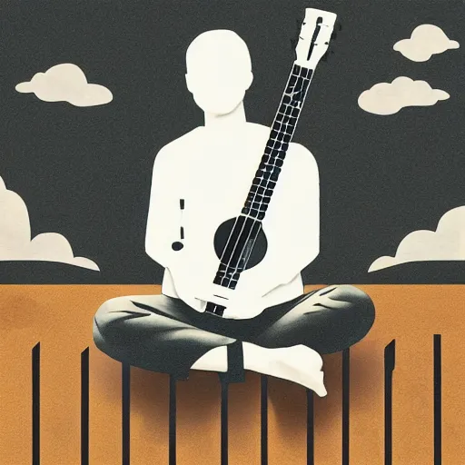 Image similar to album art, chill, ukulele, airplane