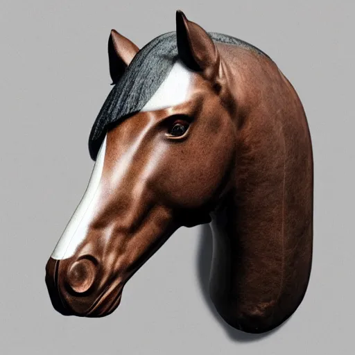 Prompt: a horse head facing left