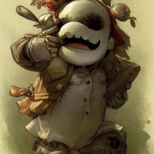 Image similar to ( ( ( ( ( shy guy ) ) ) ) ) by jean - baptiste monge!!!!!!!!!!!!!!!!!!!!!!!!!!!