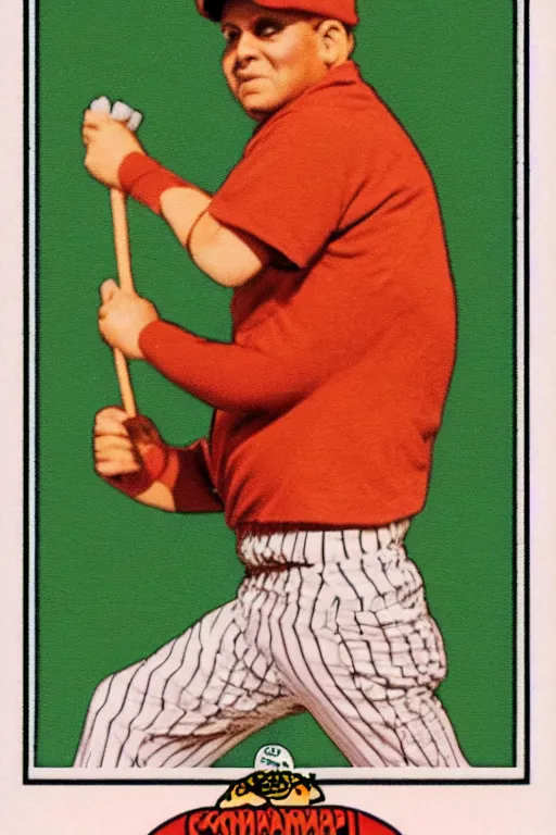 Image similar to baseball card of an oompa loompa