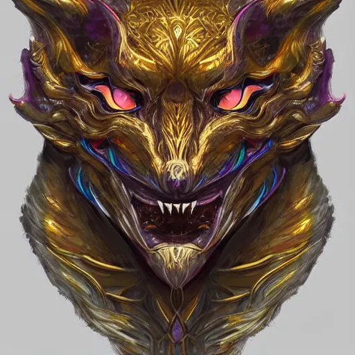 Prompt: metallic chimera portrait, d & d style, trending on artstation, colorful, intricate, art by kev chan