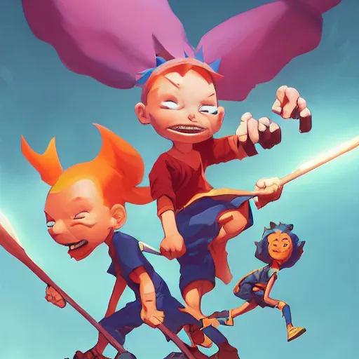 Image similar to hero world rugrats, behance hd by jesper ejsing, by rhads, makoto shinkai and lois van baarle, ilya kuvshinov, rossdraws global illumination