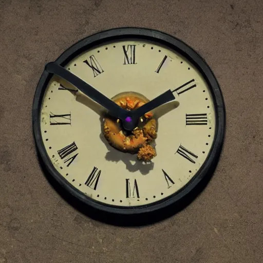 Image similar to a clock smoking weed and looking stoned