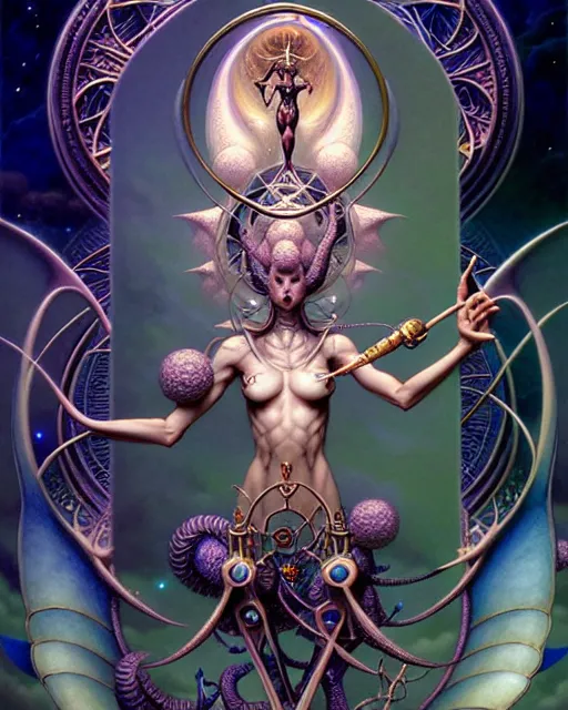 Image similar to the world tarot card, fantasy character portrait made of fractals, ultra realistic, wide angle, intricate details, the fifth element artifacts, highly detailed by peter mohrbacher, hajime sorayama, wayne barlowe, boris vallejo, aaron horkey, gaston bussiere, craig mullins