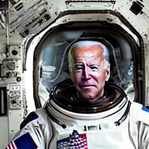 Prompt: cinema still of joe biden in interstellar ( 2 0 1 4 )