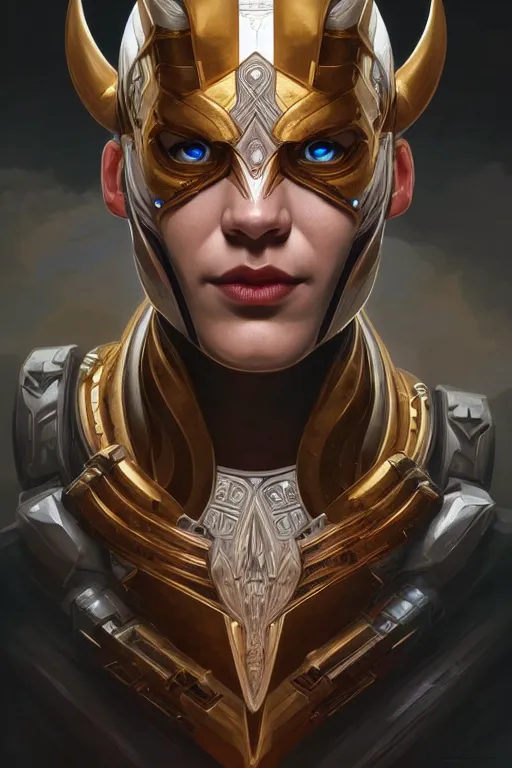 Image similar to symmetry!! portrait of cyborg loki in the style of god of war, machine parts embedded into face, intricate, elegant, highly detailed, digital painting, artstation, concept art, smooth, sharp focus, illustration, art by artgerm and greg rutkowski and alphonse mucha, 8 k