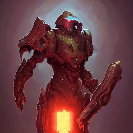 Image similar to doom slayer, warframe, fantasy art heartstone video game icon, 2 d game art gta cover, official fanart behance hd artstation by jesper ejsing, by rhads, makoto shinkai and lois van baarle, ilya kuvshinov, rossdraws