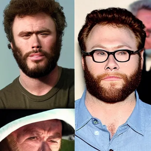 Image similar to child of clint eastwood and seth rogan