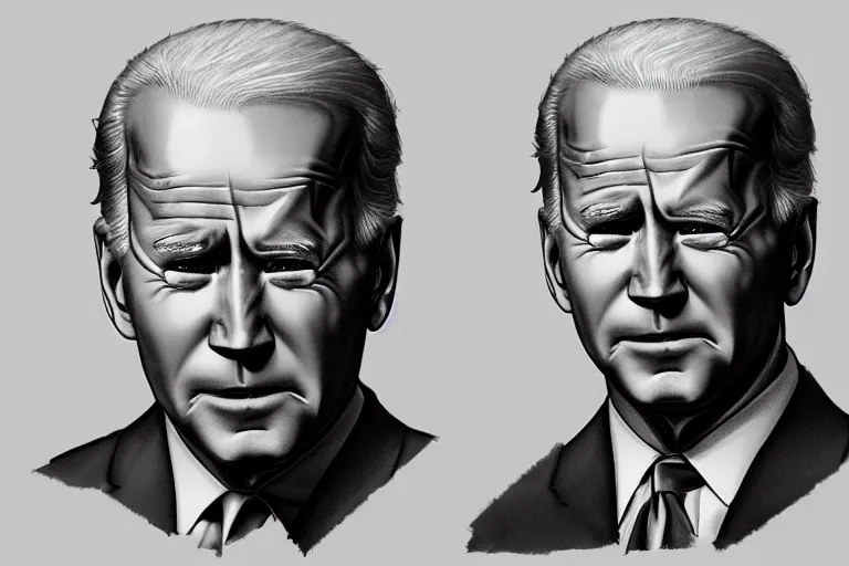 Image similar to biden drawn by deviantart, high quality