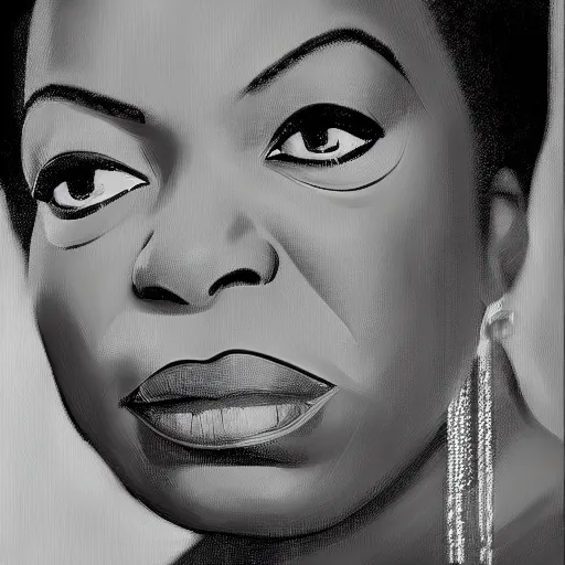 Prompt: portrait nina simone by petros afshar, hyper real, leng jun and singer sargent