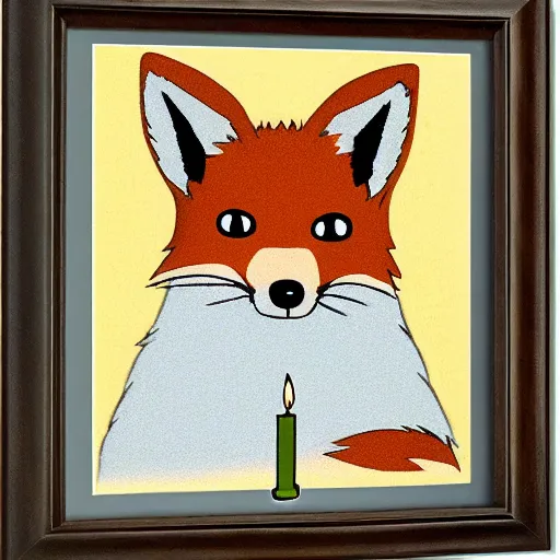 Image similar to a fox with candle head by studio ghibli