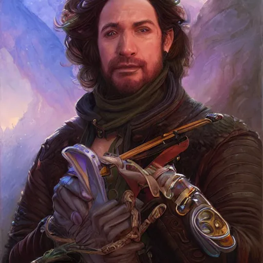 Image similar to portrait of a male rogue bard, fantasy art by donato giancola and magali villenueve and rossdraws, featured on cg society, reimagined by industrial light and magic, behance hd, movie still