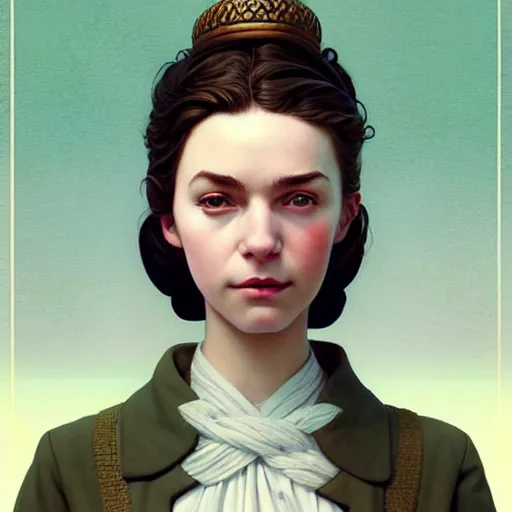 Prompt: beautiful girl, 2 2 years old, detective, art by wes anderson, range murata, brian wilson, jeremy lipking, gorgeous animated epic, historical drama film, the defense of constantinople intricate zig zag line work, uhd 1 6 k, best of pinterest, artstation hq, illustrious illustration glass, perfect of stable diffusion