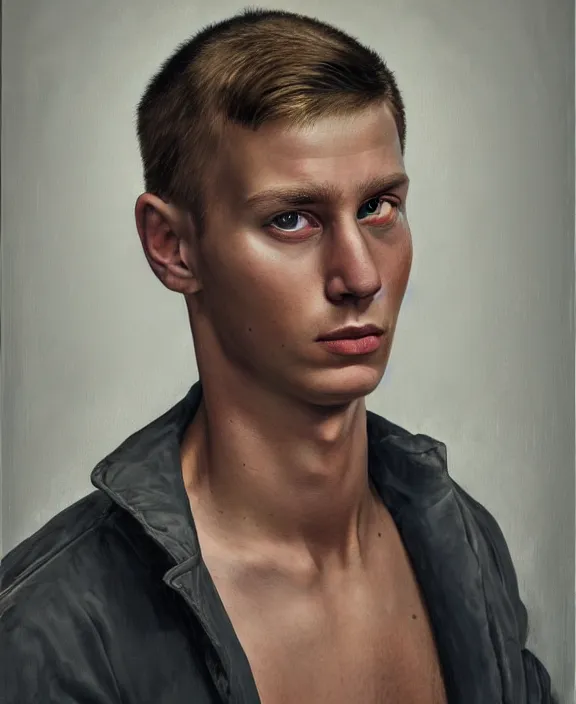Prompt: heroic portrait of a young swedish man. art by denys tsiperko and bogdan rezunenko, hyperrealism