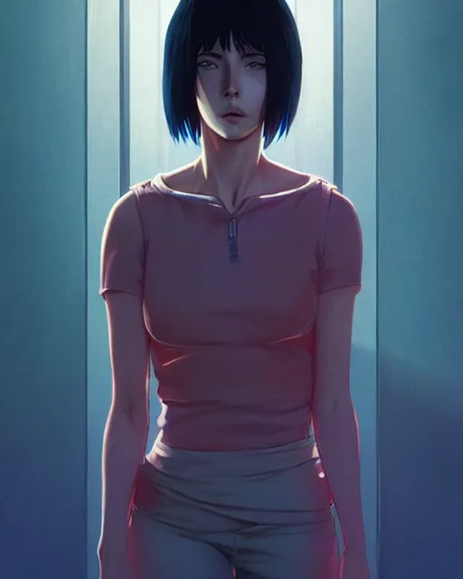 Image similar to dead inside!!!, fine - face, audrey plaza, realistic shaded perfect face, fine details. anime. realistic shaded lighting poster by ilya kuvshinov katsuhiro otomo ghost - in - the - shell, magali villeneuve, artgerm, jeremy lipkin and michael garmash and rob rey