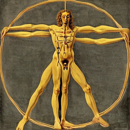 Image similar to The Vitruvian Man by Salvador Dali