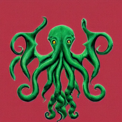 Image similar to a cute cthulhu icon drawn in the style of rockwell kent