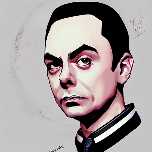 Image similar to Sheldon Cooper of The Big Bang Theory by waveloop, artstation, Ricardo Rodrigues, digital art