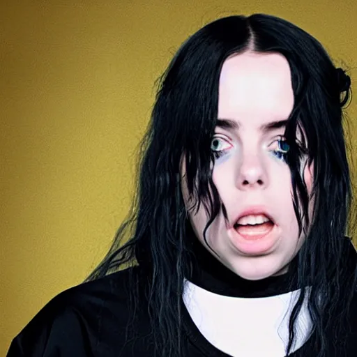 Image similar to billie eilish as an horror neckbeard