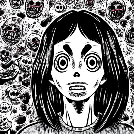 Image similar to a horror movie in a junji ito art style, horror manga, ultra detailed, ink