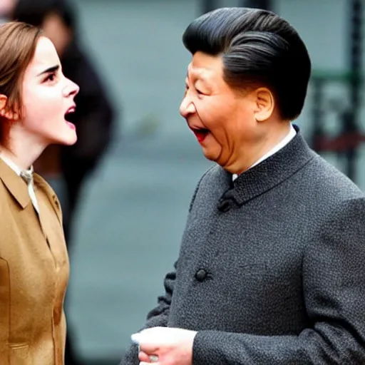 Image similar to emma watson yelling at xi jinping