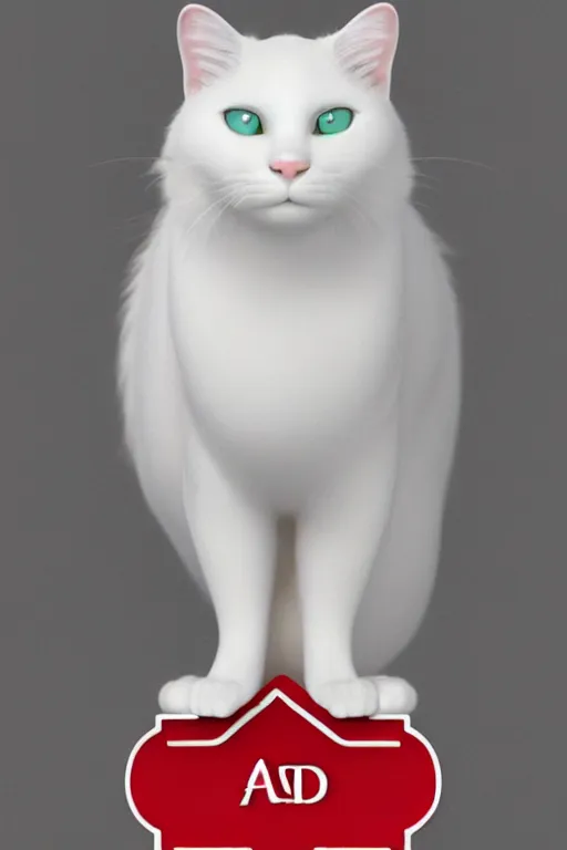 Image similar to a white cat with blue eyes wearing a red formal overcoat, hyperrealistic, concept art, octane render, unreal engine 5, realistic and defined face, profile picture, digital art, pixar and disney style, symmetrical, high quality, highly detailed, high coherence, path traced, house background, low contrast, beautiful, elegant clothes