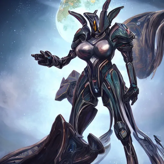 Prompt: giant stunning goddess shot, beautiful hot anthropomorphic robot mecha female dragon, larger than the planet, gently caressing earth, looming over earth in space, detailed silver armor, epic proportions, epic scale, highly detailed digital art, furry art, macro art, warframe fanart, destiny fanart, anthro, giantess, macro, furaffinity, deviantart, 8k 3D realism