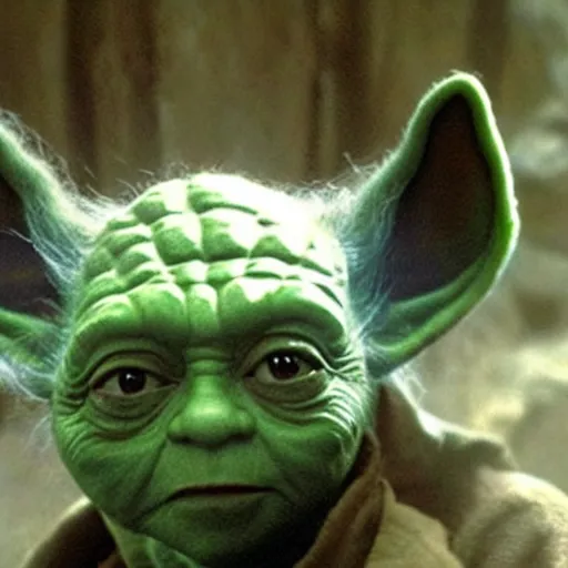 Prompt: a film still of yoda's spirit in star wars realistic, detailed