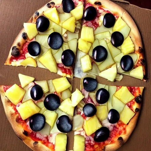 Image similar to dog shaped pineapple toppings on a pizza