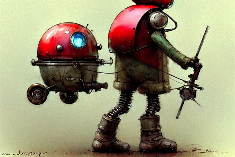 Prompt: adventurer ( ( ( ( ( 1 9 5 0 s retro future robot android fat mouse wagon. muted colors. ) ) ) ) ) by jean baptiste monge!!!!!!!!!!!!!!!!!!!!!!!!! chrome red