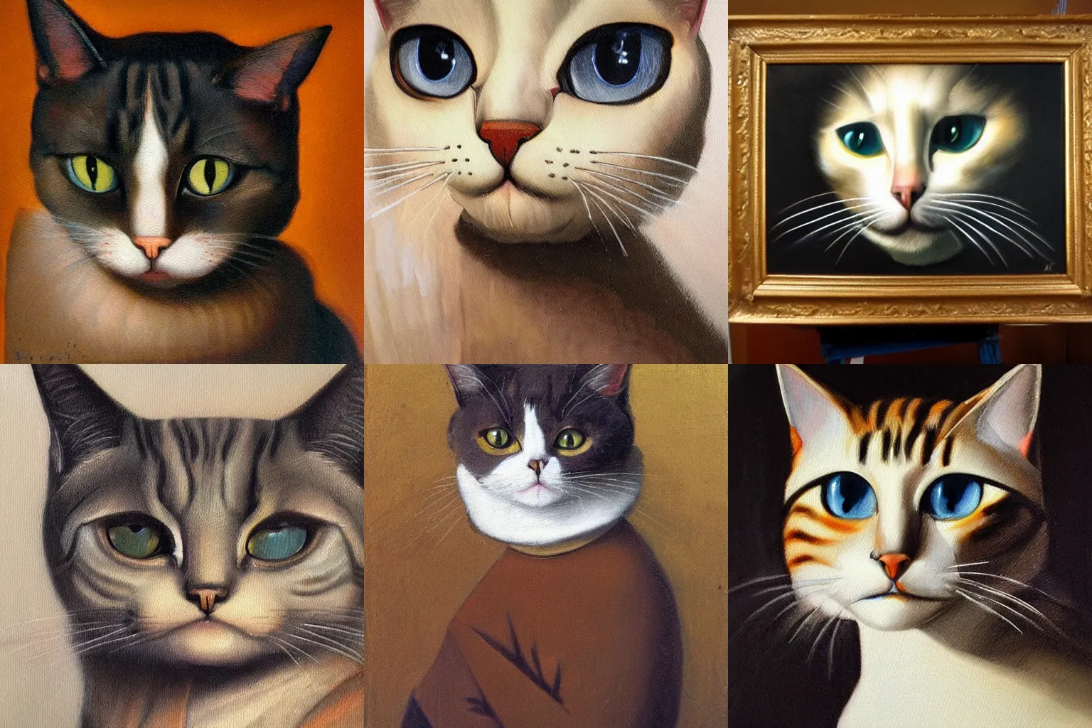 Prompt: A painting of a cat, full subject, by Leonardo da Vinci, Trending on Artstation