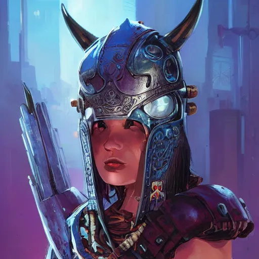 Image similar to cyberpunk viking helmet mask warrior goddess robot ninja fantasy, art gta 5 cover, official fanart behance hd artstation by jesper ejsing, by rhads, makoto shinkai and lois van baarle, ilya kuvshinov, ossdraws