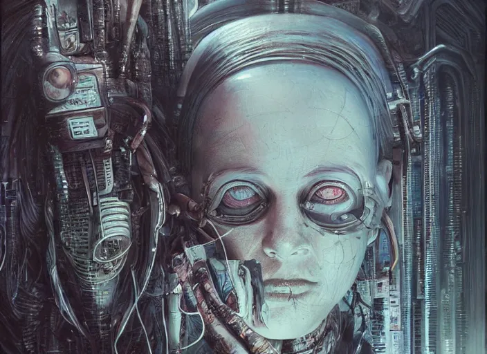 Prompt: highly detailed concept art of neuromancer characters, dystopian post - apocalyptic retrofuturistic vibe, an ultrafine detailed painting by art by hans giger and wayne barlowe, trending on deviantart, pop surrealism, whimsical, lowbrow, perfect symmetrical face, sharp focus, octane, masterpiece