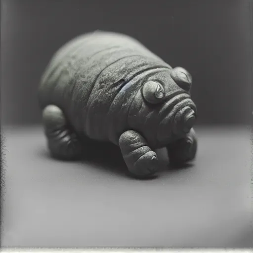 Prompt: tardigrade!!! daguerreotype portrait photograph. inspired by gerard grom and ansel adams and zdzislaw beksinski. highly detailed. old timey.