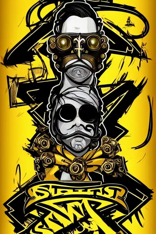 Image similar to saints street gang wear yellow bandanas, and some of them have thick mustache, digital art, artgrem, banksy, illustration, concept art, pop art style, dynamic comparison, fantasy, bioshock art style, gta chinatowon art style, hyper realistic, face and body features, without duplication noise, hyperdetails, differentiation, sharp focus, intricate