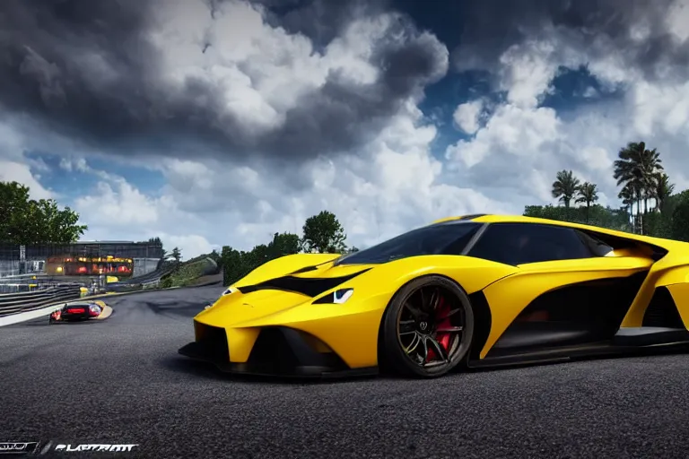 Image similar to photo wallpaper sport car gran turismo 7 forza horizon need for speed fast and furious 5 unreal engine supercar hypercar game concept car octane render, 4 khd 2 0 2 2 3 d cgi rtx style chrome reflexion global illumination ray tracing hdr arstation pixar and disney unreal