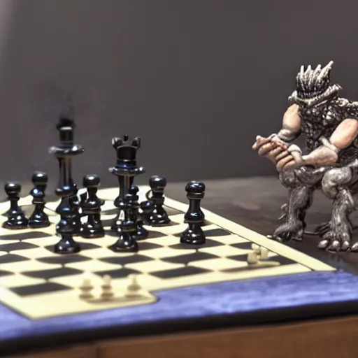 Image similar to cybertronic yeti playing chess