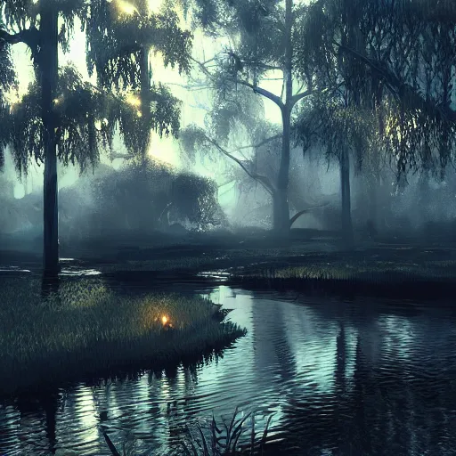 Prompt: bayou, dramatic lighting 4k artstation