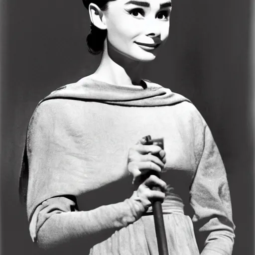 Image similar to Audrey Hepburn as Joan of arc