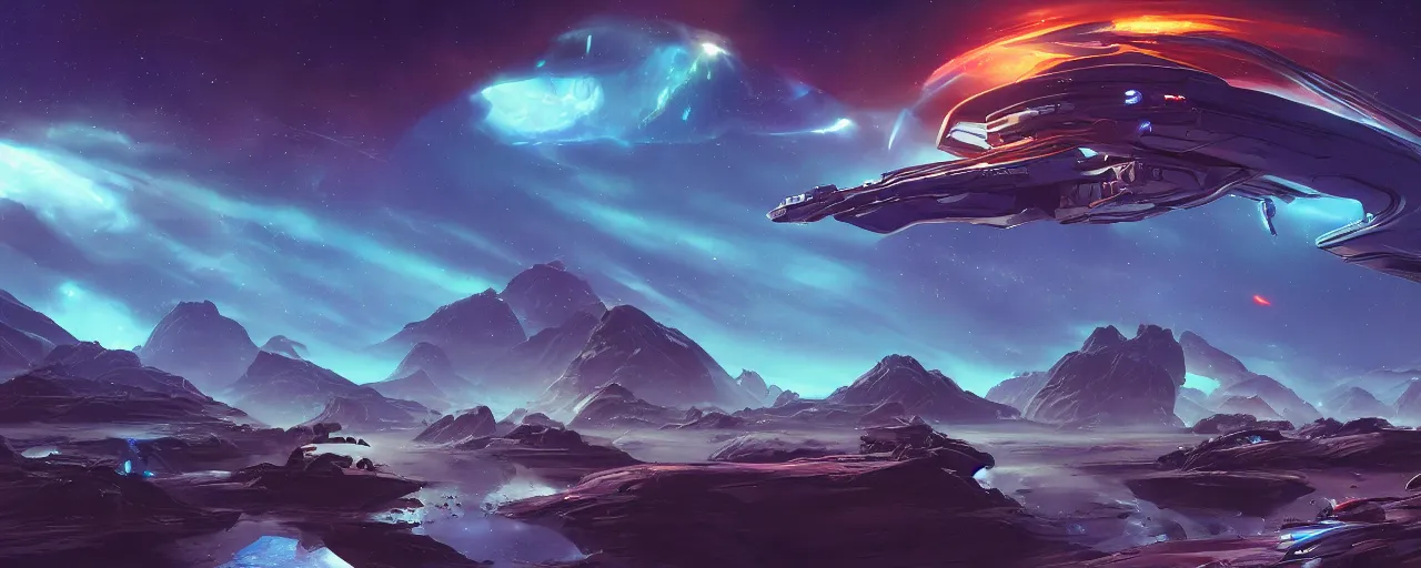 Prompt: spaceship starship mothership mass effect andromeda krogan base wallpaper 3 d pixar disney digital cgi rtx hdr painting bioluminance alena aenami artworks in 4 kby jesper ejsing, feng zhu and loish beeple, by thomas kinkade 2 2 2 2