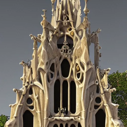 Prompt: a church by Antoni Gaudí, trending on artstation